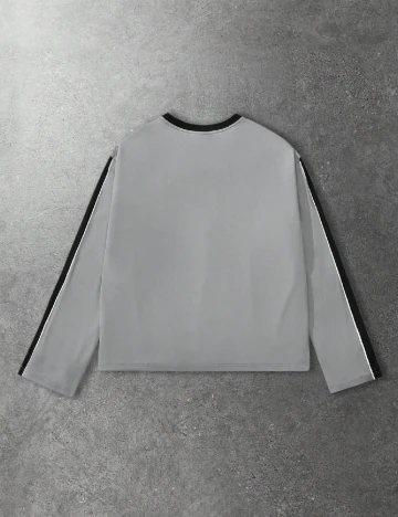 Bluza Oversize Romwe, gri/negru