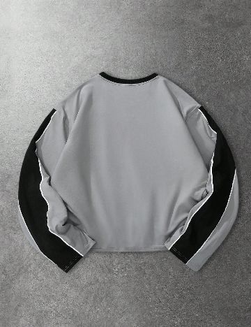 Bluza Oversize Romwe, gri/negru