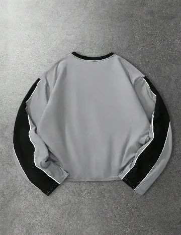 Bluza Oversize Romwe, gri/negru