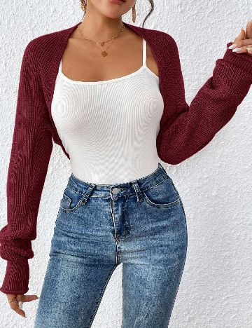 Bolero SHEIN, visiniu