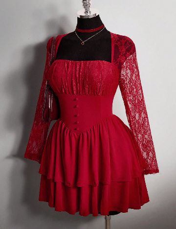 Salopeta SHEIN CURVE, rosu