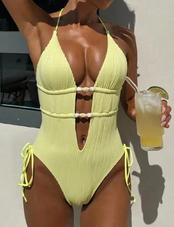 Costum de baie SHEIN, galben