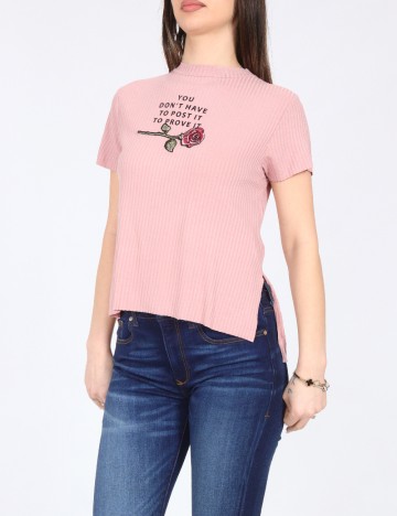 Tricou Bershka, roz pudra