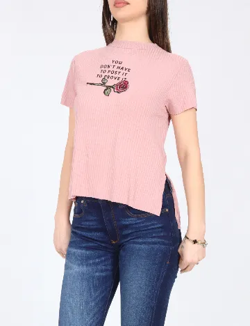 Tricou Bershka, roz pudra