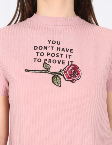 Tricou Bershka, roz pudra