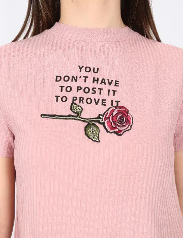 Tricou Bershka, roz pudra