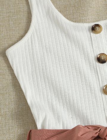 Salopeta SHEIN, alb/roz