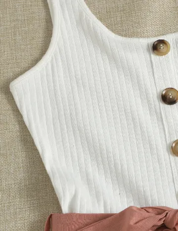 Salopeta SHEIN, alb/roz