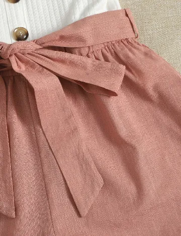 Salopeta SHEIN, alb/roz