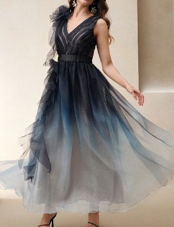 Rochie lunga Anewsta, mix culori