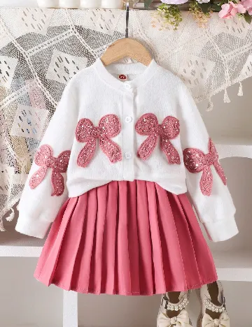 Compleu Shein Kids, alb/roz