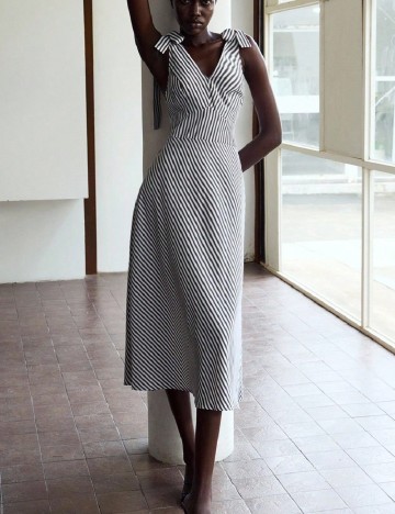 Rochie medie SHEIN, alb/gri