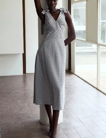 Rochie medie SHEIN, alb/gri