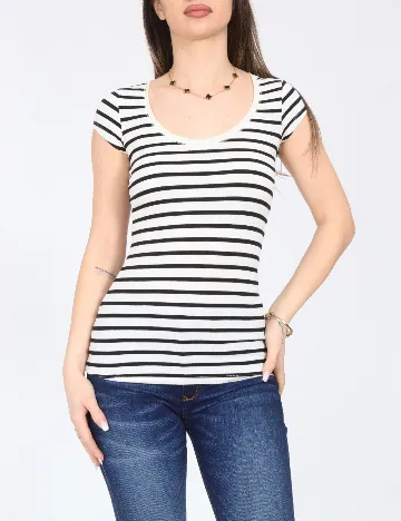 Tricou Bershka, alb/negru