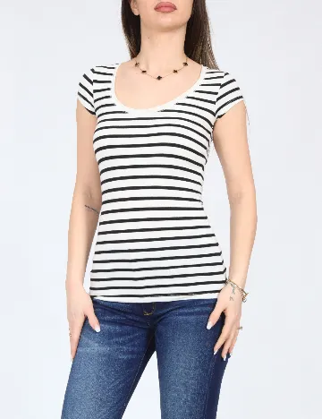 Tricou Bershka, alb/negru