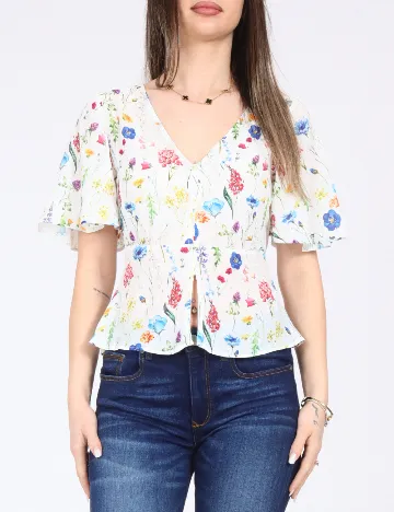 Top Bershka, floral print