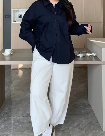 Camasa Dazy Plus Size, bleumarin