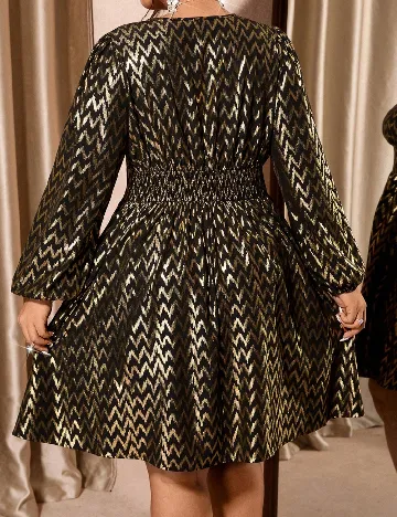 Rochie scurta SHEIN CURVE, auriu/negru