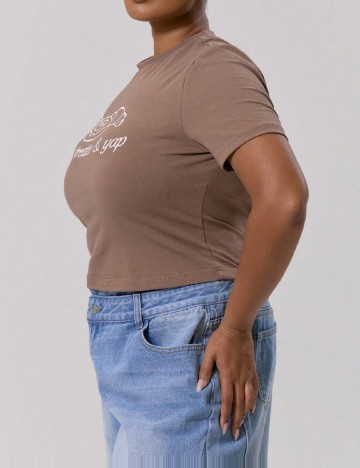 Tricou Musera Plus Size, maro