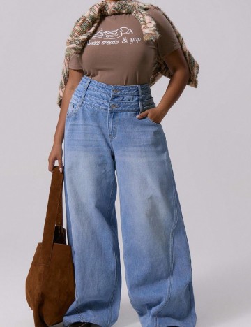 Tricou Musera Plus Size, maro