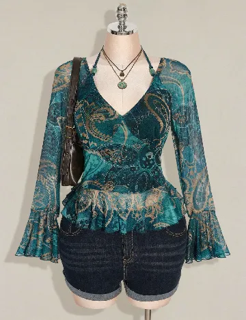 Bluza SHEIN CURVE, turcoaz