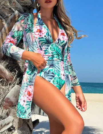 Costum de baie SHEIN, floral print