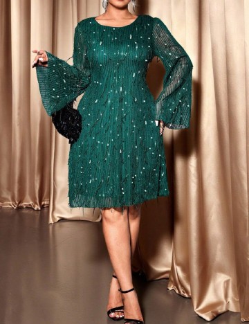 Rochie scurta SHEIN CURVE, verde