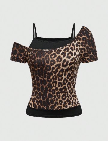 Top Romwe, animal print