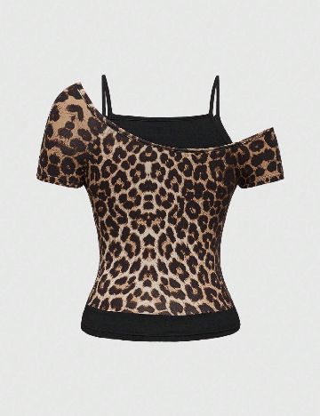 Top Romwe, animal print