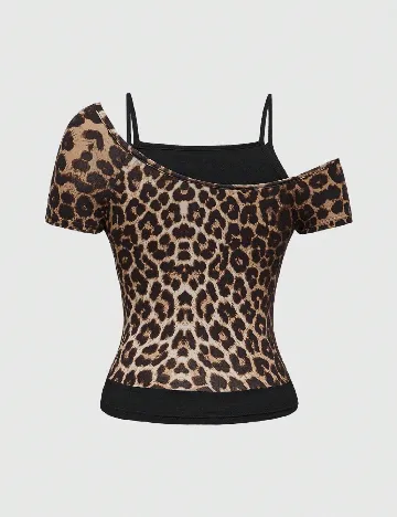 Top Romwe, animal print