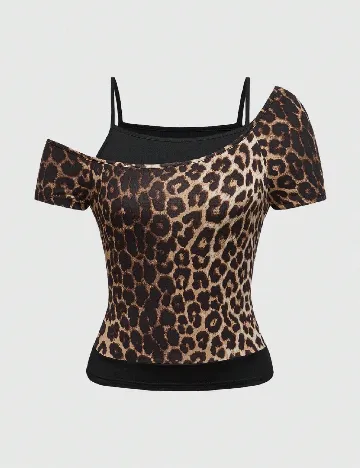 Top Romwe, animal print