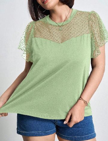 Tricou SHEIN CURVE, verde