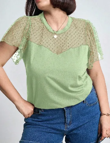 Tricou SHEIN CURVE, verde