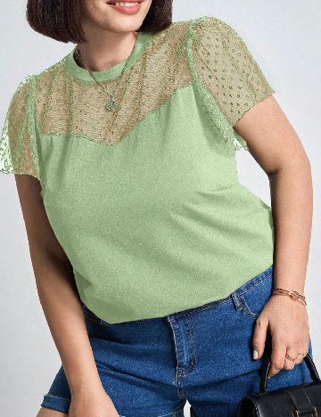 Tricou SHEIN CURVE, verde