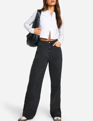 Blugi Boohoo, gri inchis