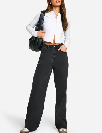 Blugi Boohoo, gri inchis