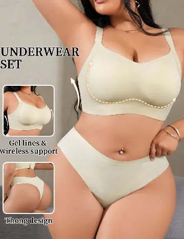 Set lenjerie SHEIN CURVE, crem