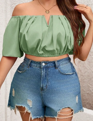 Top SHEIN CURVE, verde