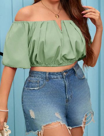 Top SHEIN CURVE, verde