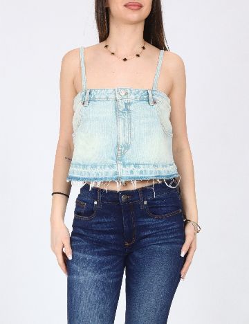 Top Zara, albastru deschis