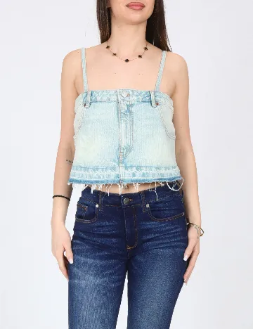 Top Zara, albastru deschis