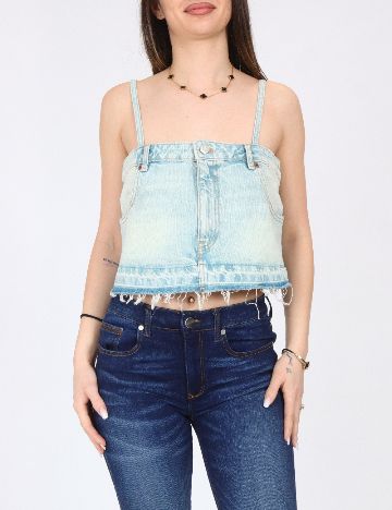 Top Zara, albastru deschis