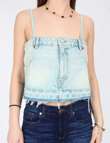 Top Zara, albastru deschis