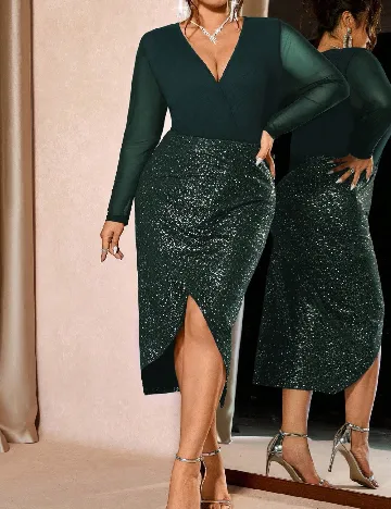 Rochie medie SHEIN CURVE, verde