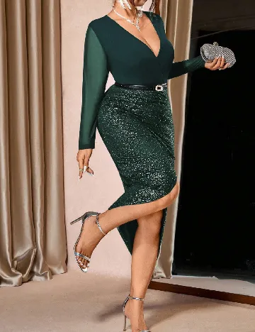 Rochie medie SHEIN CURVE, verde