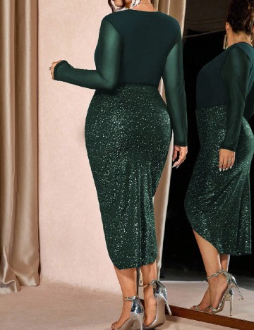 Rochie medie SHEIN CURVE, verde
