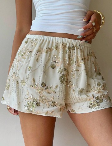 Pantaloni scurti SHEIN, crem