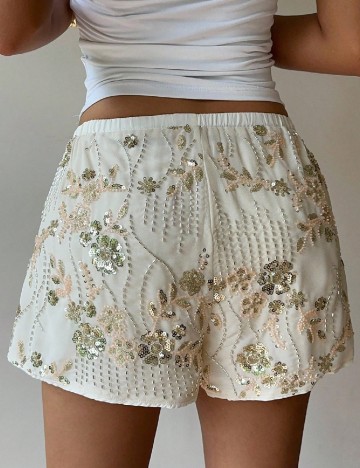 Pantaloni scurti SHEIN, crem