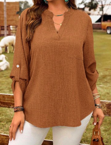 Bluza SHEIN CURVE, maro