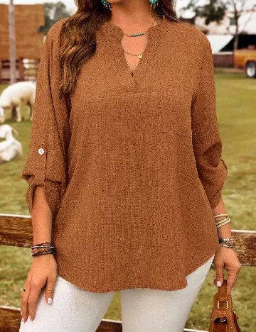 Bluza SHEIN CURVE, maro